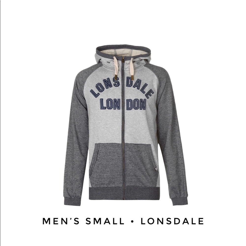 Lonsdale Men’s Small Zip Up Gray Zip Up Hoodie mma